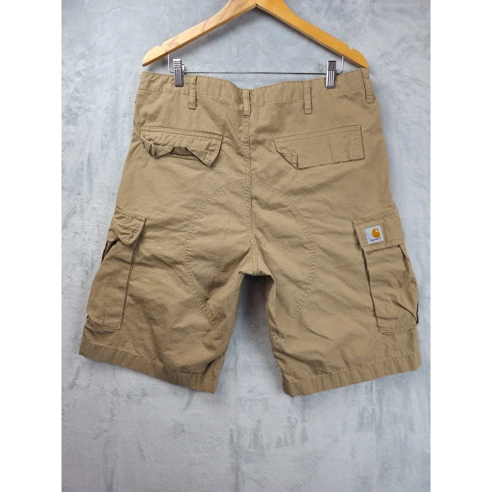 Carhartt Work In Progress Cargo Short Khaki Size 37x11 Mens‎ Ripstop Utility